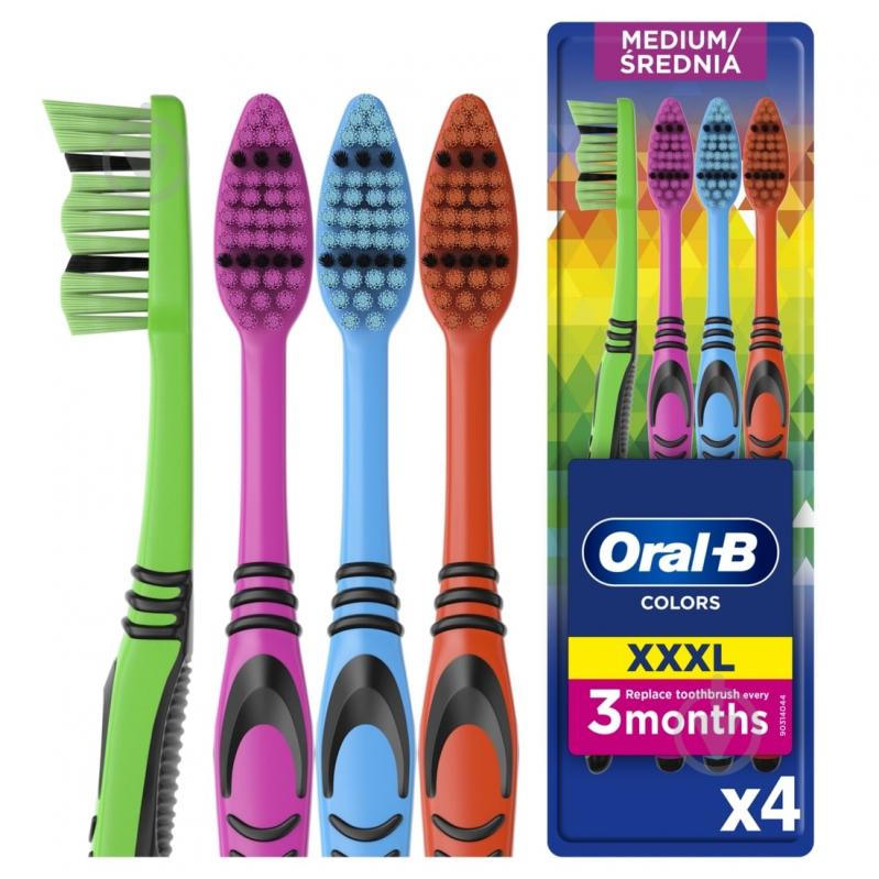 Зубная щетка Oral-B Color средней жесткости 4 шт. - фото 1