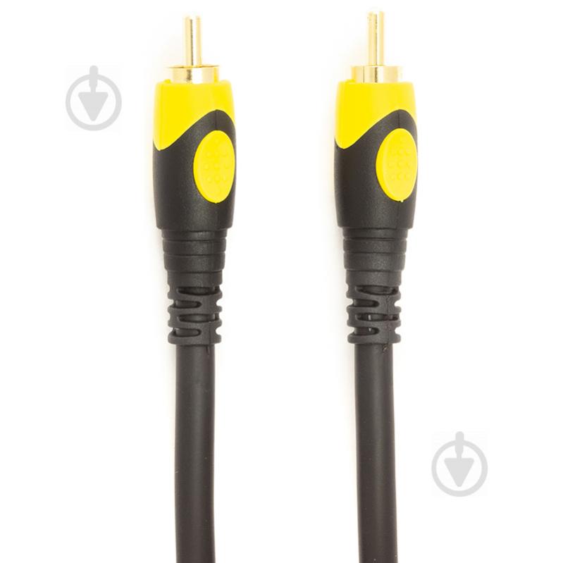 Кабель PowerPlant RCA (M) – RCA (M) 1,5 м черный с желтым (CA911721) - фото 1