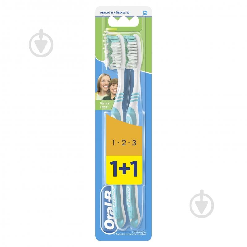 Зубна щітка Oral-B 3-Ефект Maxi Clean 1-2-3 средня 2 шт. - фото 1
