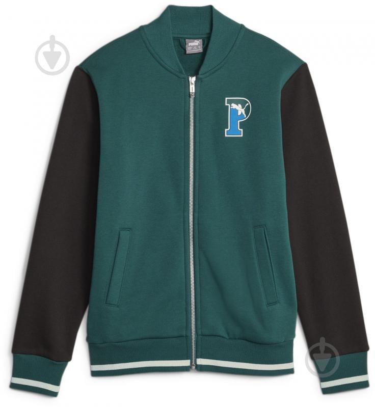 Джемпер Puma PUMA SQUAD BOMBER JACKET B 67636143 р.140 зеленый - фото 1