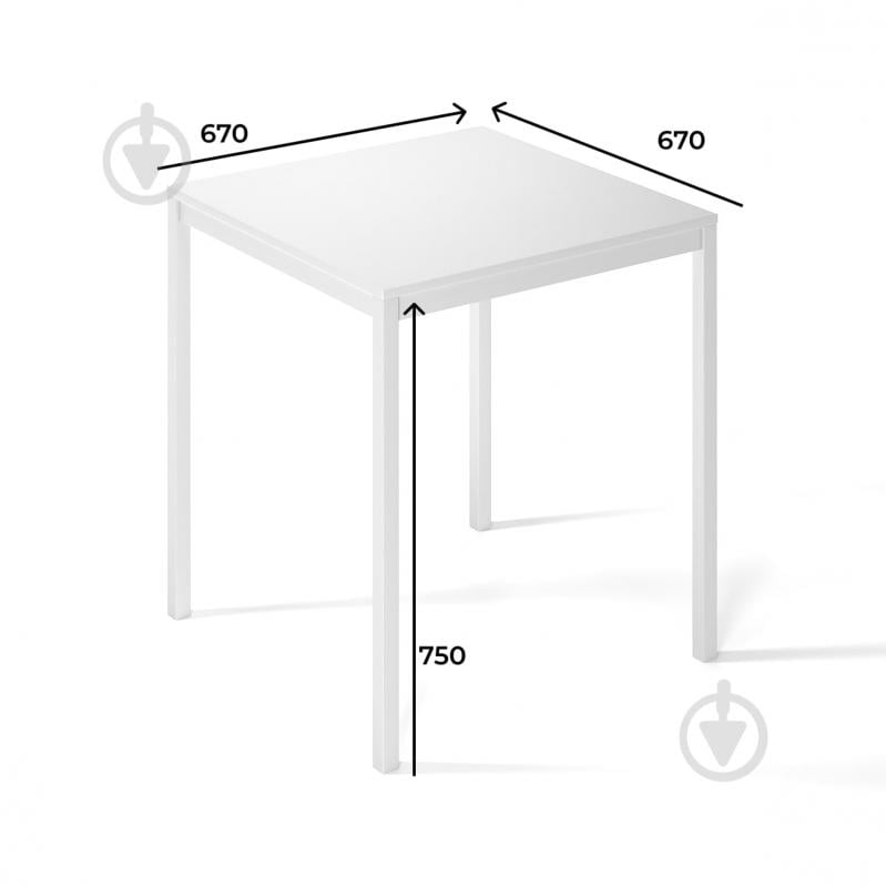 Стіл ART IN HEAD Brevity Loft Mini 670x670x750мм ательє світлий/білий - фото 4