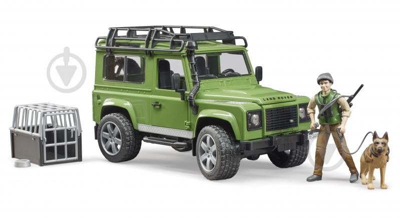 Набор Bruder Автомобиль Land Rover Defender с фигуркой лесника и собаки 1:16 02587 - фото 2