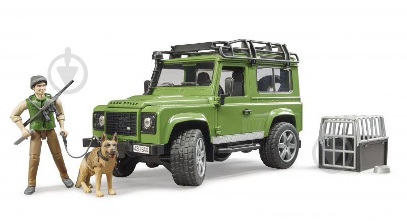 Набор Bruder Автомобиль Land Rover Defender с фигуркой лесника и собаки 1:16 02587 - фото 3