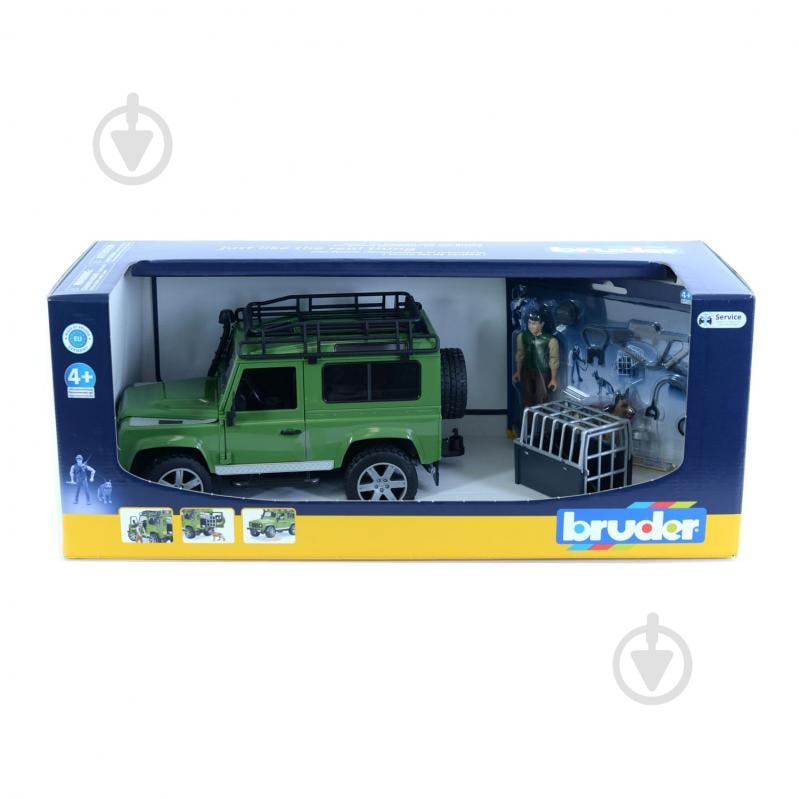 Набор Bruder Автомобиль Land Rover Defender с фигуркой лесника и собаки 1:16 02587 - фото 8