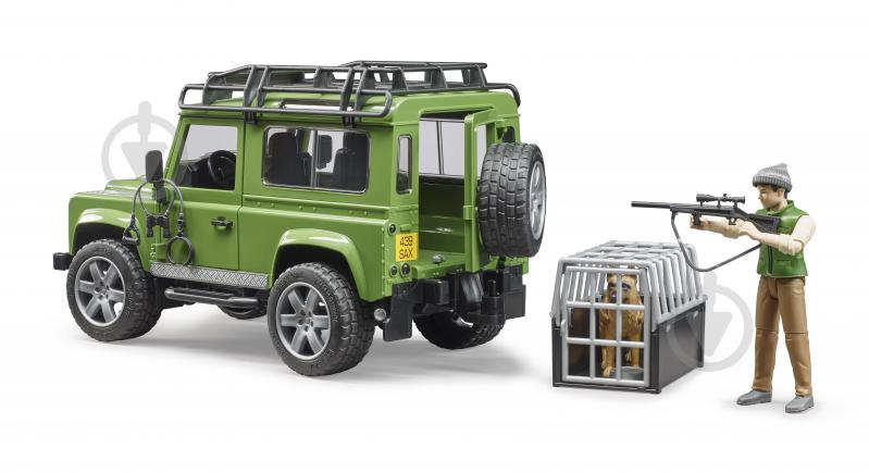 Набор Bruder Автомобиль Land Rover Defender с фигуркой лесника и собаки 1:16 02587 - фото 6