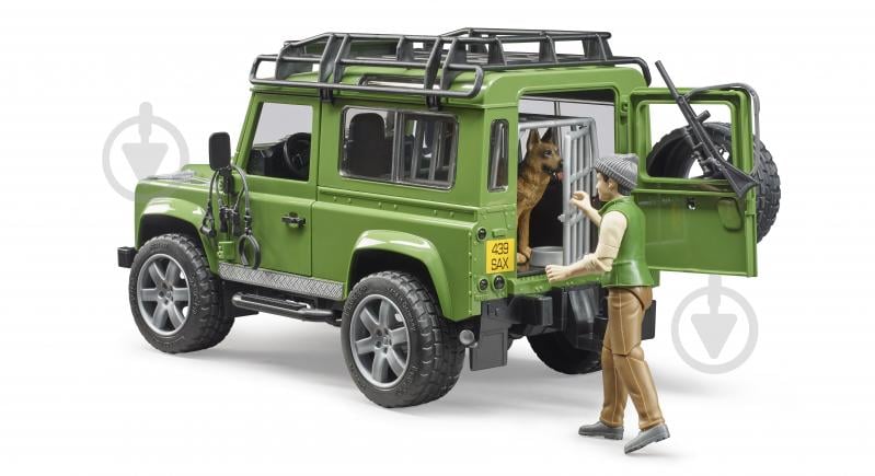 Набор Bruder Автомобиль Land Rover Defender с фигуркой лесника и собаки 1:16 02587 - фото 4