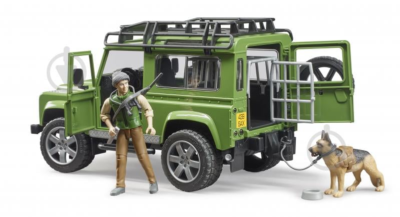 Набор Bruder Автомобиль Land Rover Defender с фигуркой лесника и собаки 1:16 02587 - фото 5