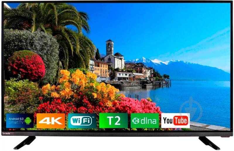 Телевізор Bravis UHD-40E6000 Smart + T2 black - фото 1