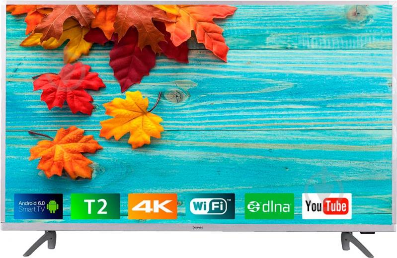 ᐉ Телевизор Bravis UHD-43G7000 Smart + T2 silver • Купить в Киеве ...