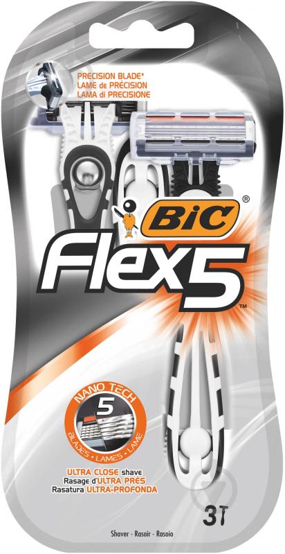 Станки одноразовые BIC Flex 5 3 шт. - фото 1