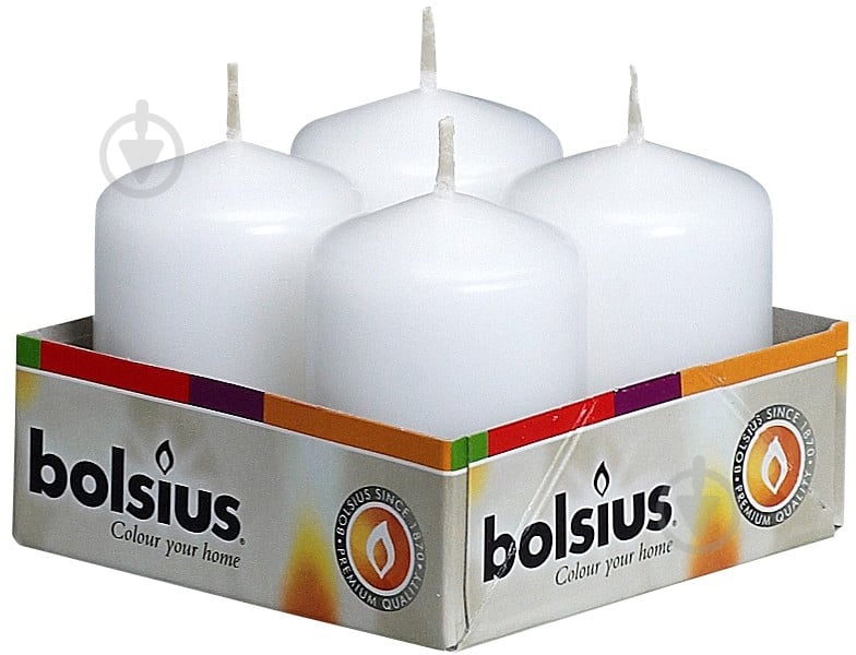 Набір свічок 4 шт. білий 6х4 см Bolsius - фото 1