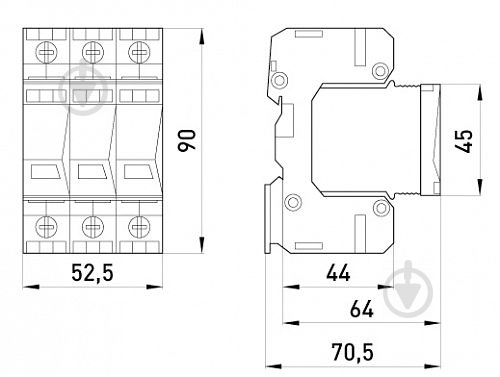 Устройство защиты от импульсных перенапряжений E.NEXT e.PO I 3 e 280V/7kA класс I+II+III, 3 полюса 81.201/05 - фото 2