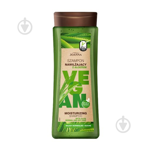 Шампунь Joanna Vegan Moisturizing Shampoo with Aloe для сухого та нормального волосся 300 мл - фото 1