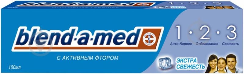 Паста Blend-a-Med 3 эффект Экстра Свежесть 100 мл - фото 1 Паста Blend-a-Med 3 эффект Экстра Свежесть 100 мл - фото 1