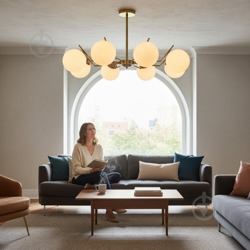 Люстра стельова Sensio Nantes 8x40 Вт E27 білий ALPL-PL321148-8 - фото 8