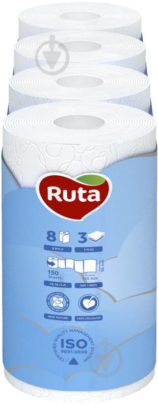 Туалетний папір Ruta Pure White тришаровий 8 шт. - фото 3