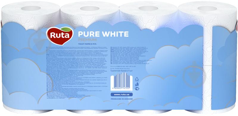 Туалетний папір Ruta Pure White тришаровий 8 шт. - фото 2