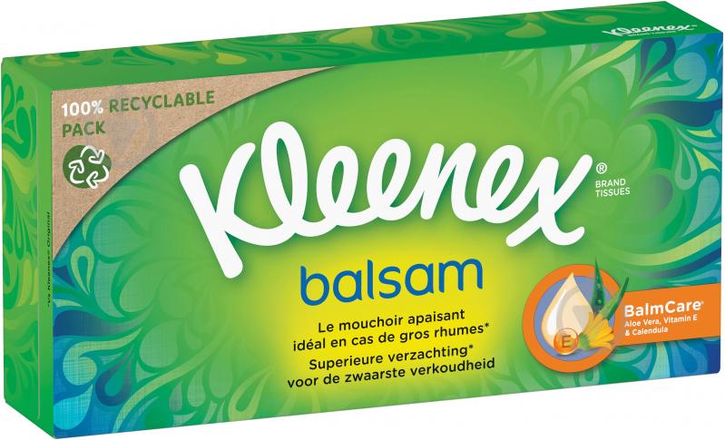 Серветки гігієнічні у коробці Kleenex Balsam 64 шт. - фото 1