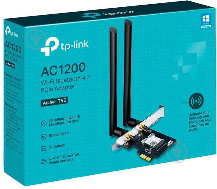 Wi-Fi-адаптер TP-Link Аrcher t5e ac1200, PCI Еxpress, BT (ARCHER-T5E) - фото 2