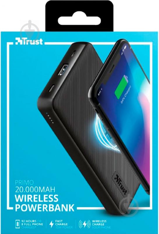 Повербанк Trust 20000 mAh black (23565) Primo Wireless - фото 8