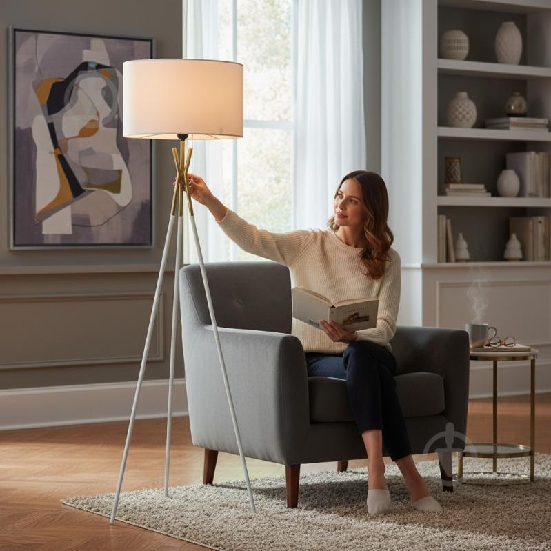 Торшер Sensio Tourelles 40 Вт E27 белый/золото ALPL-TN137F-W - фото 5