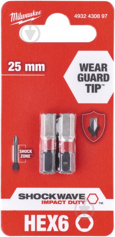 Біта Milwaukee HEX 2 шт. 4932430897 - фото 1
