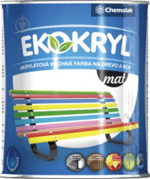 Эмаль акриловая универсальная Chemolak EKOKRYL белая мат 0,6 л - фото 1 Эмаль акриловая универсальная Chemolak EKOKRYL белая мат 0,6 л - фото 1