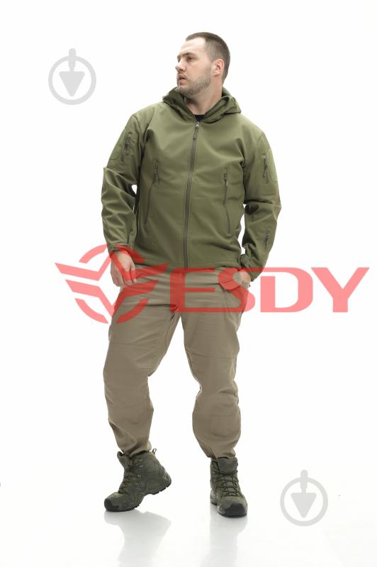 Куртка чоловіча демісезонна ESDY тактичні SOFTSHELL SHARK SKIN 01 р.XXXL оливкова - фото 6