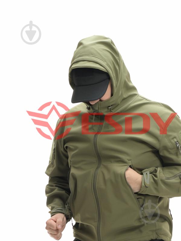 Куртка чоловіча демісезонна ESDY тактичні SOFTSHELL SHARK SKIN 01 р.XXXL оливкова - фото 9