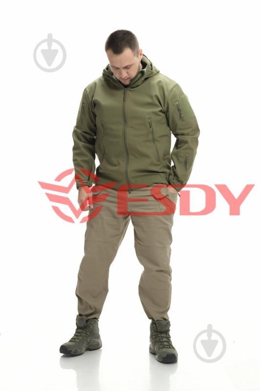 Куртка чоловіча демісезонна ESDY тактичні SOFTSHELL SHARK SKIN 01 р.XXXXL оливкова - фото 2