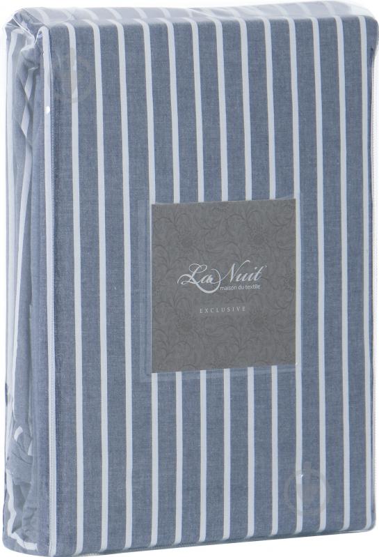 Комплект постельного белья Stonewash blue 2,0 в полоску La Nuit - фото 6