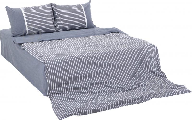 Комплект постельного белья Stonewash blue 2,0 в полоску La Nuit - фото 1