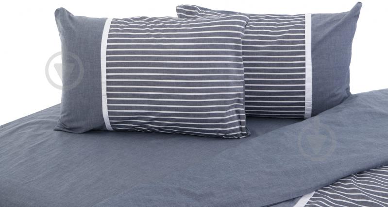 Комплект постельного белья Stonewash blue 2,0 в полоску La Nuit - фото 3