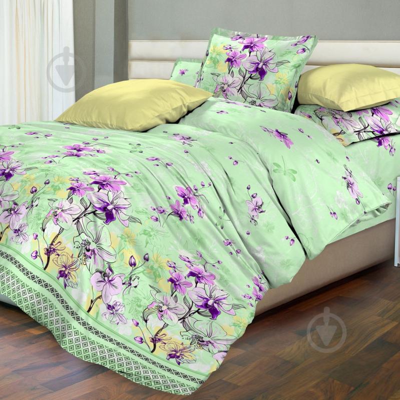 Комплект постельного белья Семейный зеленый Ecotton - фото 1