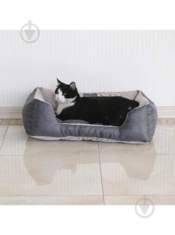 Лежак FX home Mальмо 60х40х18 см, бежево-сірий - фото 2 Лежак FX home Mальмо 60х40х18 см, бежево-сірий - фото 2