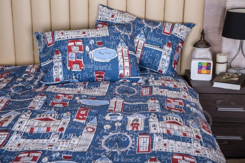 Комплект постельного белья Семейный синий Ecotton - фото 1