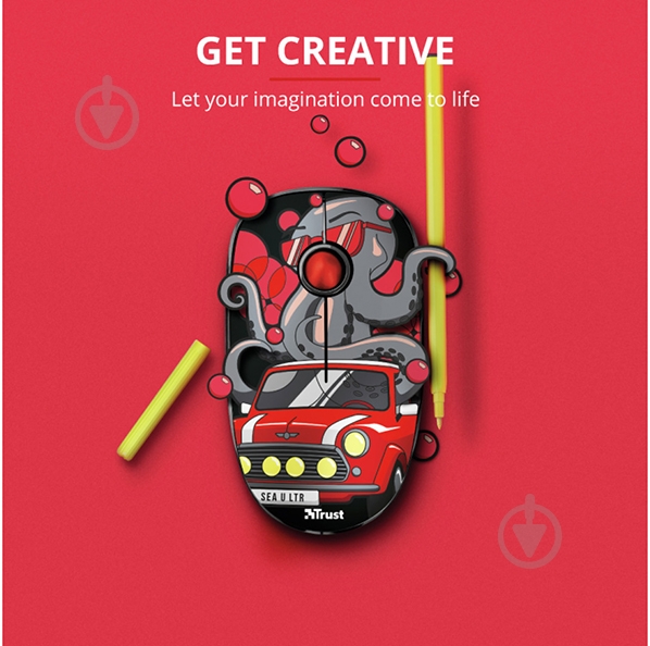 Мышь Trust Sketch Silent Click Wireless Red (23336) black/red (23336) - фото 7