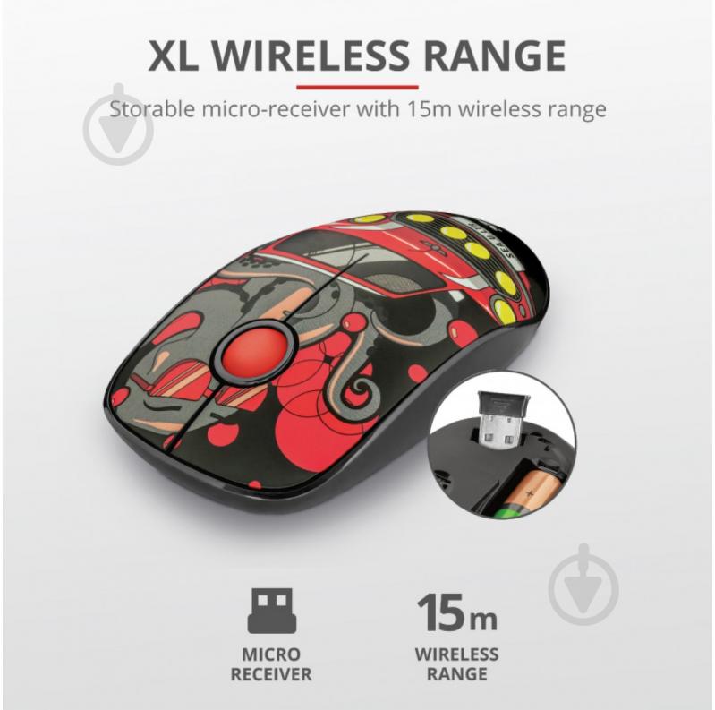 Мышь Trust Sketch Silent Click Wireless Red (23336) black/red (23336) - фото 10