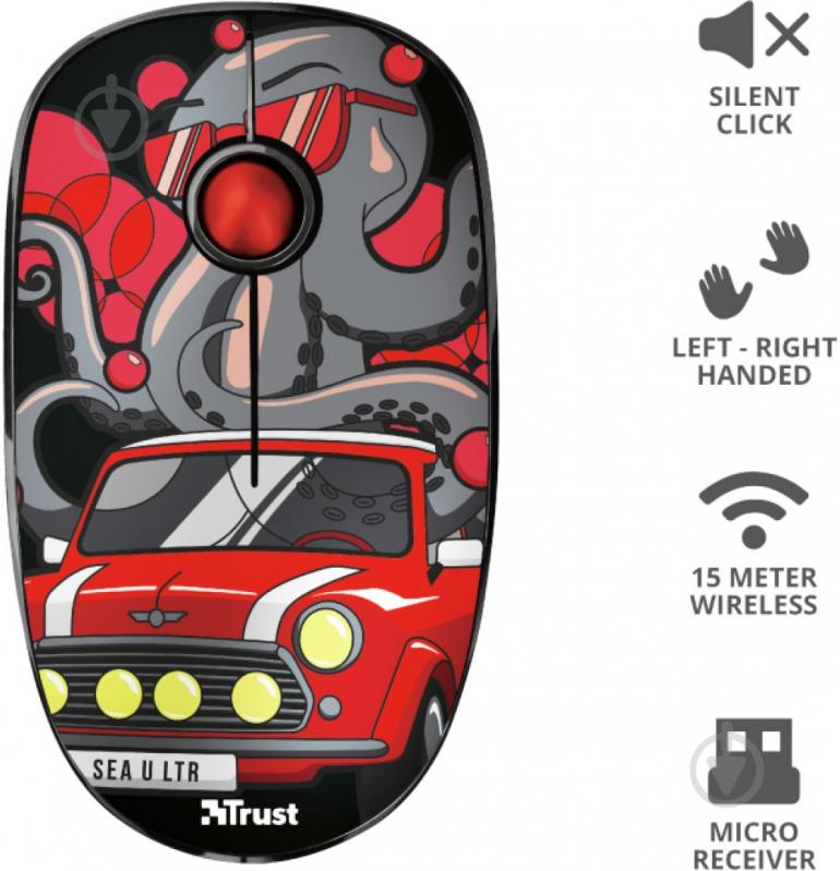Мышь Trust Sketch Silent Click Wireless Red (23336) black/red (23336) - фото 9
