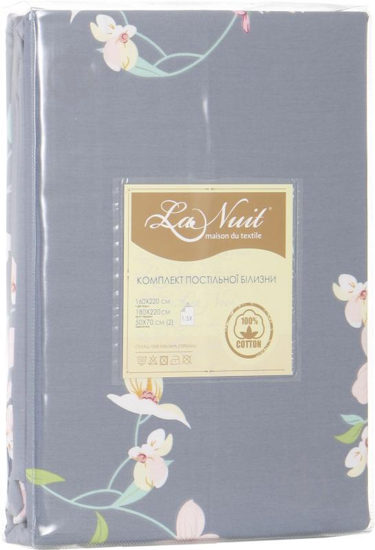 Комплект постільної білизни Floral Check 1,5 біло-синьо-рожевий La Nuit - фото 6