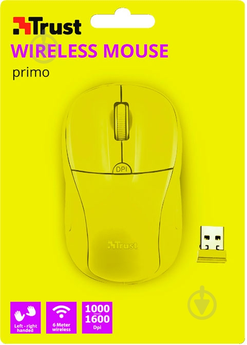 Мышь Trust Primo Wireless Neon Yellow (22742) yellow (22742) - фото 5