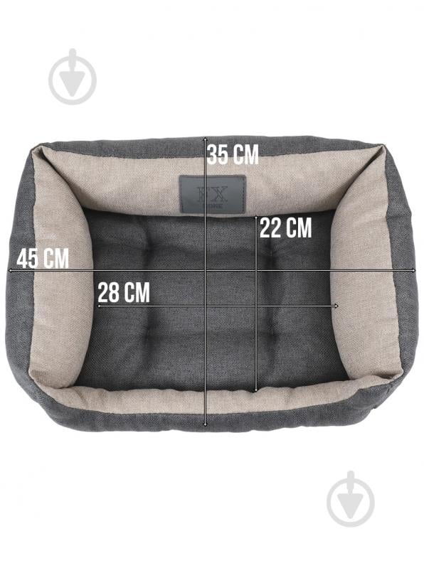 Лежак FX home Mальмо 40х30х12 см, бежево-сірий - фото 4 Лежак FX home Mальмо 40х30х12 см, бежево-сірий - фото 4