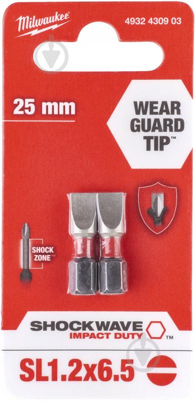 Бита Milwaukee SL6.5 2 шт. 4932430903 - фото 1 Бита Milwaukee SL6.5 2 шт. 4932430903 - фото 1
