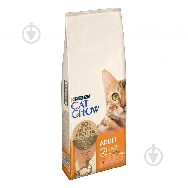 Корм сухой для взрослых котов Cat Chow by Purina Adult с уткой 15 кг - фото 2 Корм сухой для взрослых котов Cat Chow by Purina Adult с уткой 15 кг - фото 2