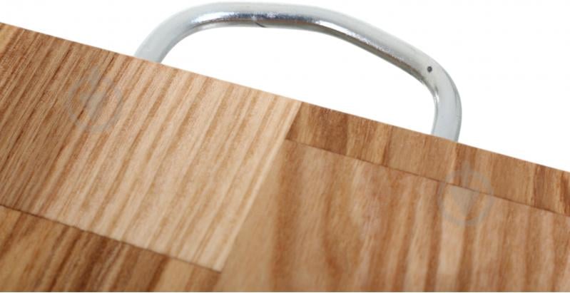 Доска кухонная Flamberg прямоугольная с металлической ручкой 28х19х1,6 см ясень - фото 3