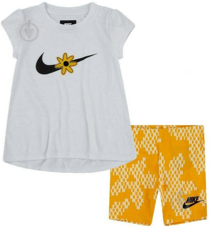 Комплект дитячого одягу Nike SPORT DAISY BIKE SHORT SET 36J082-Y1X р.4 білий - фото 1