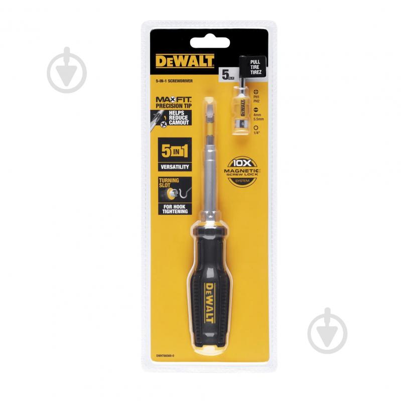 Викрутка-тримач біт DeWalt FULL FIT 6 Way з двома змінними бітами DWHT66569-0 - фото 5 Викрутка-тримач біт DeWalt FULL FIT 6 Way з двома змінними бітами DWHT66569-0 - фото 5