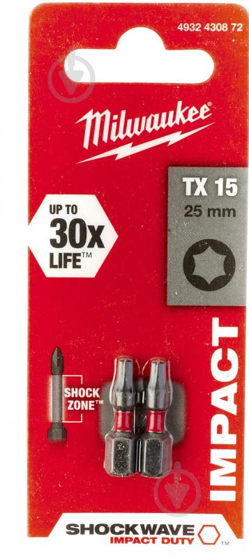 Бита Milwaukee Torx 2 шт. 4932430872 - фото 1