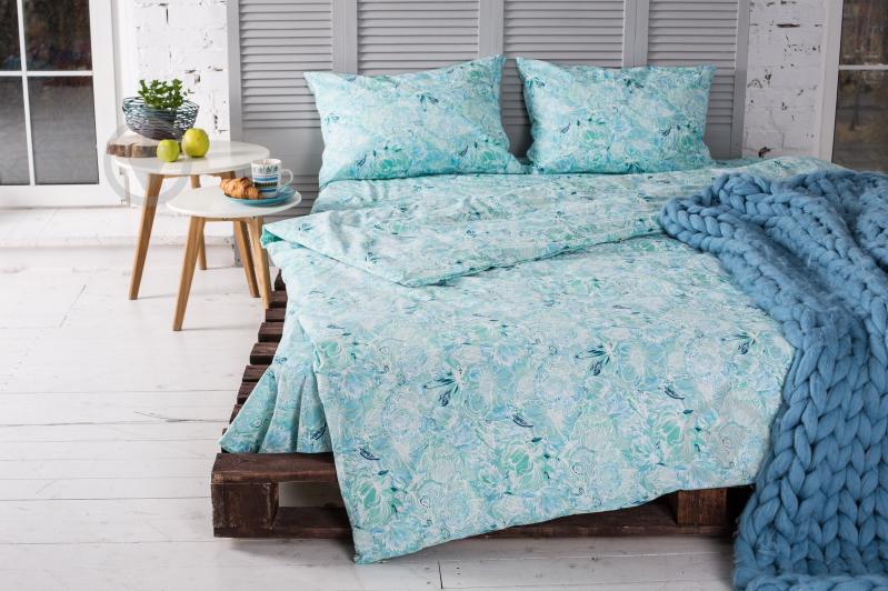 Комплект постельного белья 2.0 Евро Фейерия голубой Ecotton - фото 1