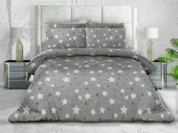 Комплект постільної білизни 2.0 Євро Stardust сірий Ecotton - фото 1